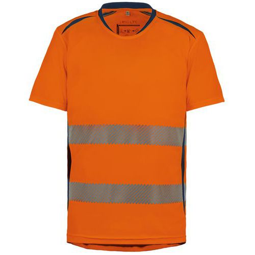 Tee Shirt Long Life Orange/marine Manches Courtes 2xl