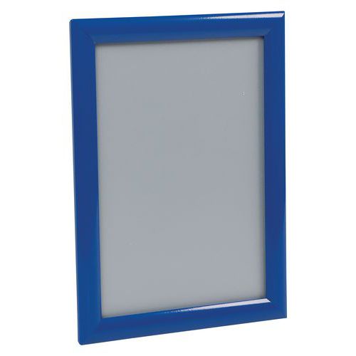 Cadre Clic-clac Aluminium - Coin Pointu Bleu A4 - Manutan