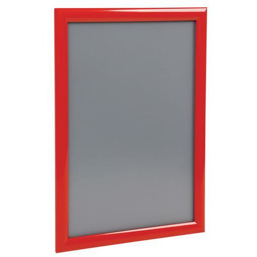 Cadre Clic-clac Aluminium - Coin Pointu Rouge A3 - Manutan