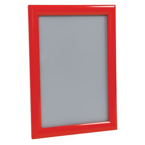 Cadre Clic-clac Aluminium - Coin Pointu Rouge A4 - Manutan