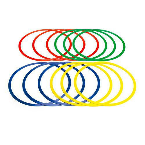 Cerceau d'entraînement extra-plat PVC - Lot de 12 - Diamètre 40 cm - Assorti