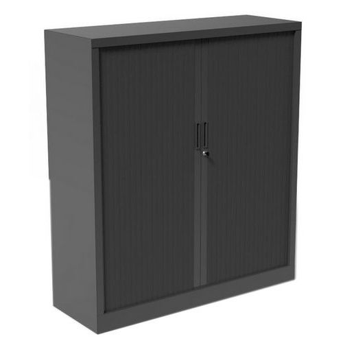 Robberechts - Armoire basse à rideaux Noir - H 135 cm L 120 cm - Charge 72 kg/tablette - Livrée montée
