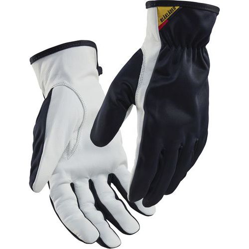 Gants De Manutention De Protection En Cuir De Chèvre - Bleu/blanc - 10