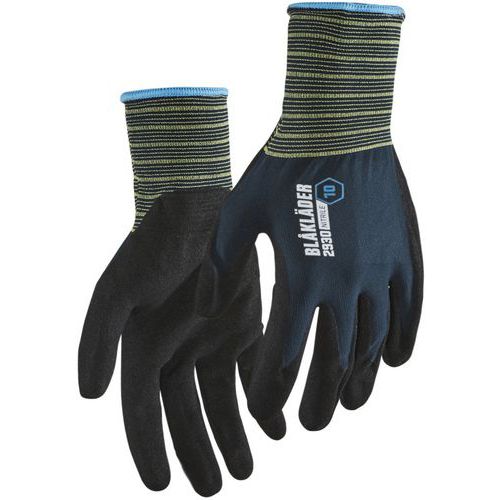 Gants De Manutention De Travail En Nitrile Sableux Trempé - Bleu Foncé - 9