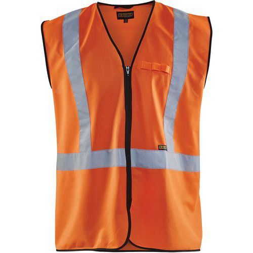 Gilet De Travail Zippé Haute-visibilité Orange Fluo Xl/xxl