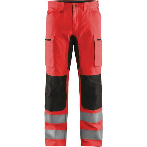 Pantalon De Travail Haute-visibilité Stretch Rouge/noir C60