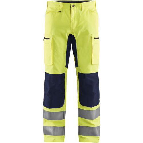 Pantalon Artisan Haute Visibilité Stretch - Bleu/jaune - C58