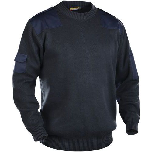 Pull De Travail En Maille Col Rond - Bleu - Xl