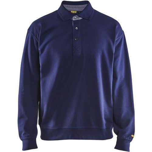Sweat Col Polo 3370 Bleu Xxxl