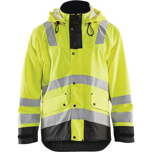 Veste Pluie Doublée Haute-visibilité Niveau 2 Noir/jaune Xs