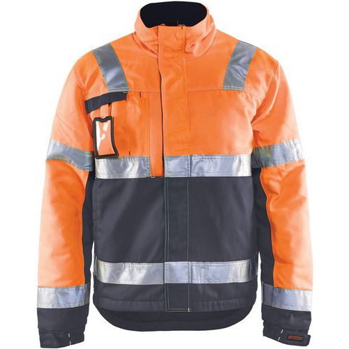 Veste Travail Pour L'hiver Haute Visibilité Gris Orange Xs