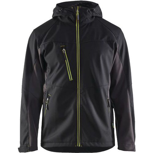 Veste De Travail Softshell à Capuche Noir Jaune Fluo 5xl