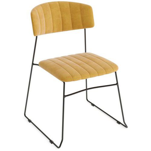 Chaise Empilable Mundo Jaune Velours