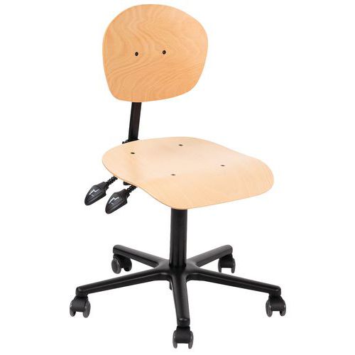 Chaise Robusto Bas Roulettes Bois H 50 A 70c M