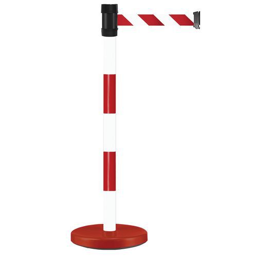 Poteau à Sangle 2 M Rouge Et Blanc Sur Socle
