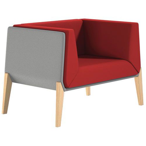 Fauteuil Accord 1 Place - Rouge Gris - Quadrifoglio