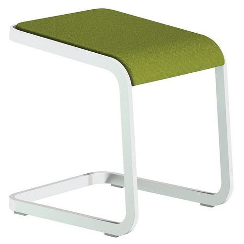Tabouret Bas C-stool - Blanc Et Vert - Quadrifoglio