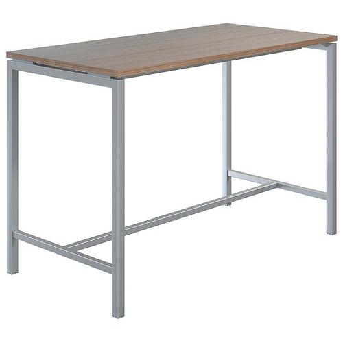 Table Haute Creo Structure Aluminium Plateau Noyer L 160