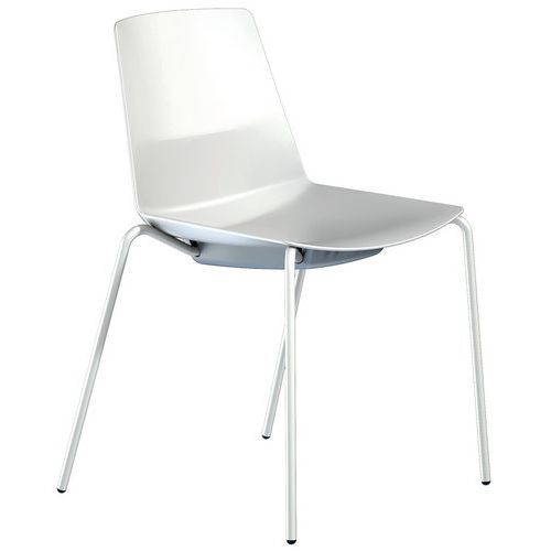 Chaise Clue Structure Blanche Coque Blanche Sans Coussin