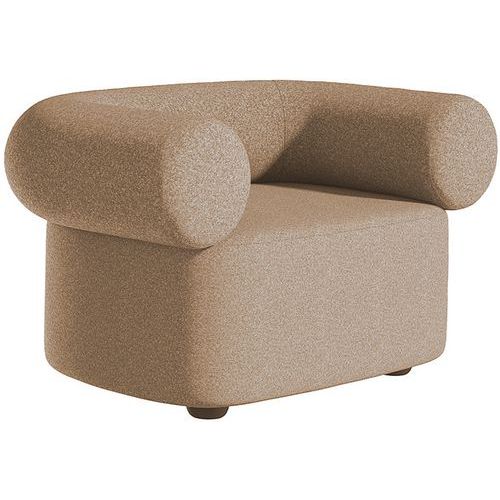 Canapé Abbey 1 Place Tissu Beige Pieds Anthracite