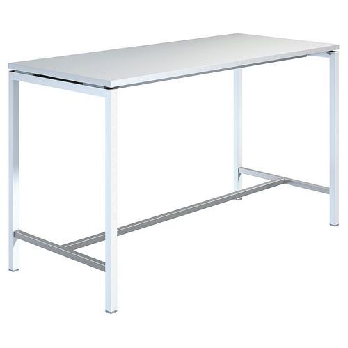 Table Haute Creo Structure Blanche Plateau Blanc L 180