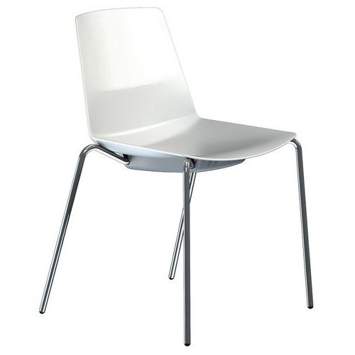 Chaise Clue Structure Chromée Coque Blanche Sans Coussin