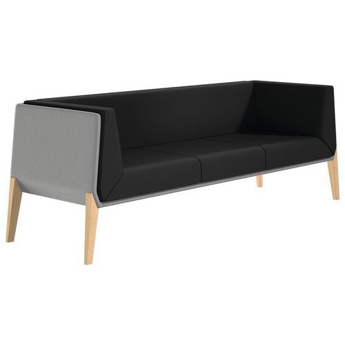 Fauteuil Accord 3 Places - Noir Gris - Quadrifoglio