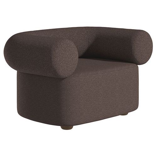 Canapé Abbey 1 Place Tissu Brun Pieds Anthracite