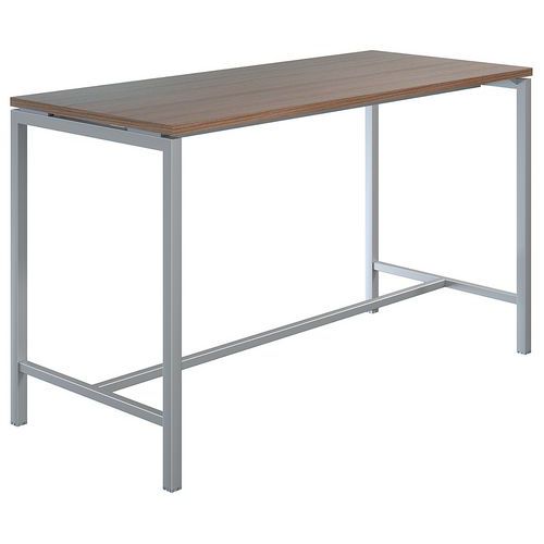 Table Haute Creo Structure Aluminium Plateau Noyer L 180
