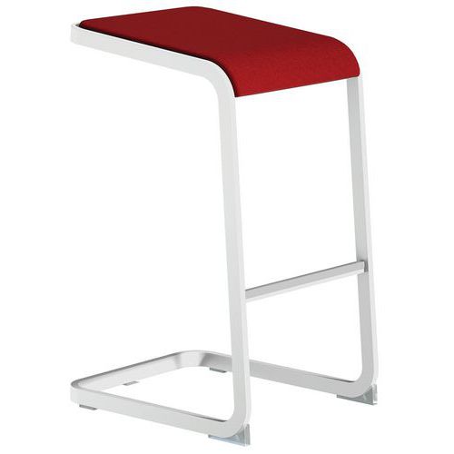 Tabouret Haut C-stool - Blanc Et Rouge - Quadrifoglio