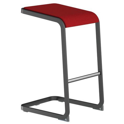 Tabouret Haut C-stool - Anthracite Et Rouge - Quadrifoglio