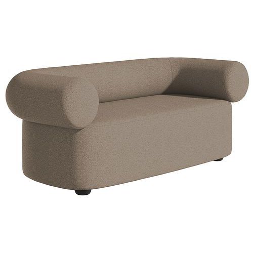 Canapé Abbey 2 Places Tissu Taupe Pieds Anthracite
