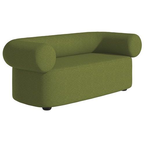 Canapé Abbey 2 Places Tissu Vert Pieds Anthracite