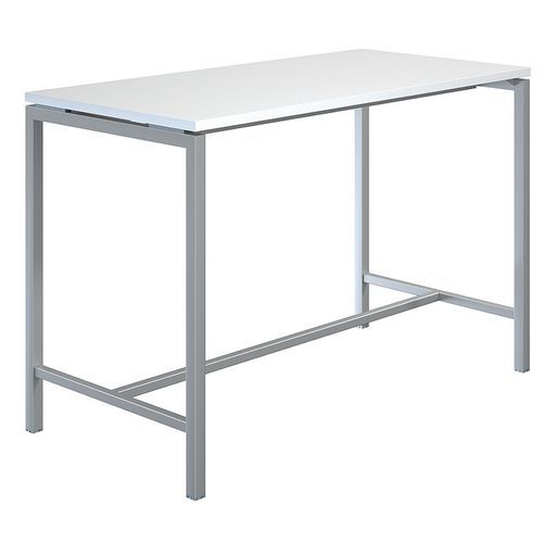 Table Haute Creo Structure Aluminium Plateau Blanc L 160
