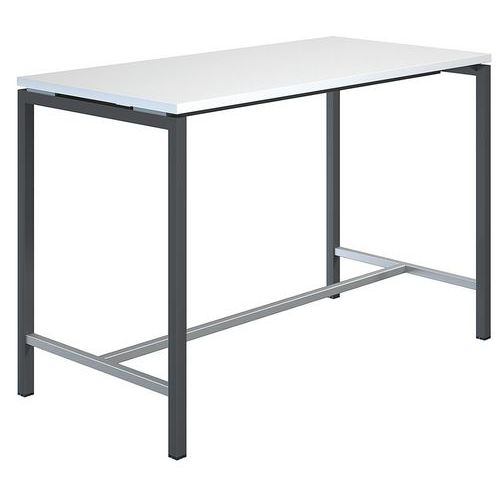 Table Haute Creo Structure Gris Plateau Blanc L 160