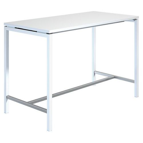 Table Haute Creo Structure Blanche Plateau Blanc L 160