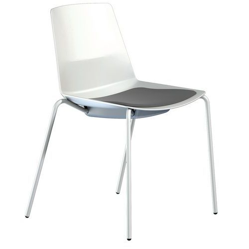 Chaise Clue Structure Blanche Coque Blanche Coussin Gris