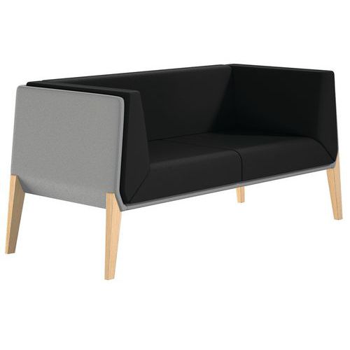 Fauteuil Accord 2 Places - Noir Gris - Quadrifoglio