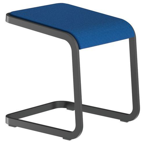 Tabouret Bas C-stool - Anthracite Et Bleu - Quadrifoglio