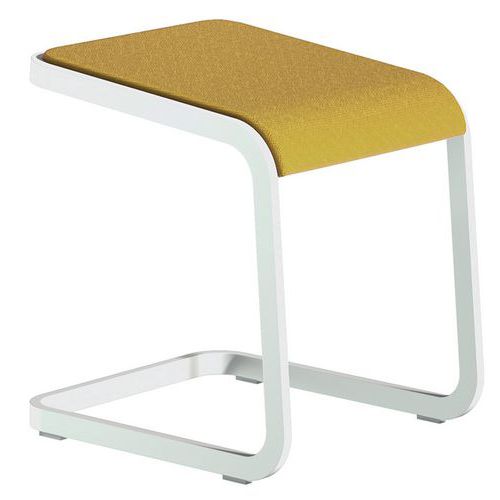 Tabouret Bas C-stool - Blanc Et Jaune - Quadrifoglio