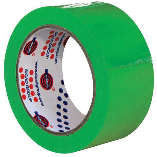 Ruban adhésif PVC vert 50 mm x 66 m - 37 microns - Silencieux et résistant