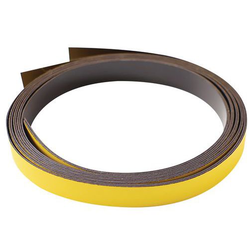 Smit Visual - Bande magnétique pour planning - Jaune - 10 mm x 100 cm - Éco-responsable