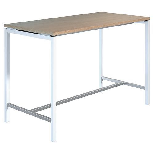 Table Haute Creo Structure Blanche Plateau Chêne L 160
