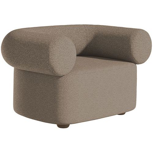 Canapé Abbey 1 Place Tissu Taupe Pieds Anthracite