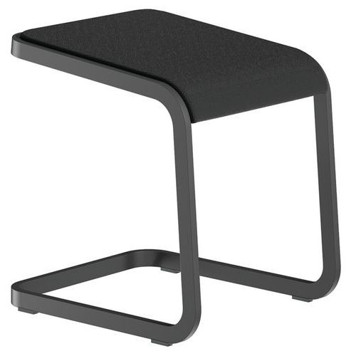 Tabouret Bas C-stool - Anthracite Et Noir - Quadrifoglio
