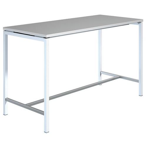 Table Haute Creo Structure Blanche Plateau Gris L 180
