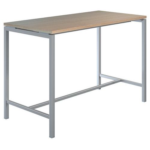 Table Haute Creo Structure Aluminium Plateau Chêne L 160