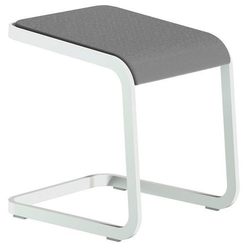 Tabouret Bas C-stool - Blanc Et Gris - Quadrifoglio