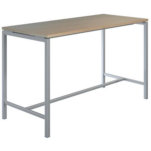 Table Haute Creo Structure Aluminium Plateau Chêne L 180