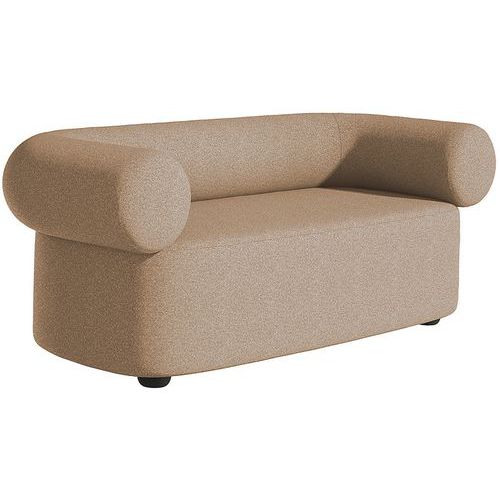 Canapé Abbey 2 Places Tissu Beige Pieds Anthracite